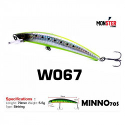 Original WEEBASS Minnow 70s Sinking Wobbler-Set | Alle 9 Farben