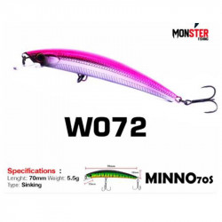 Original WEEBASS 7cm sinking minnow lures complete set for predator fishing