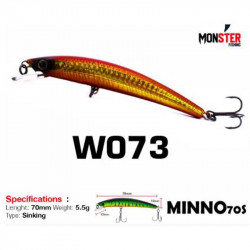 Original WEEBASS 7cm sinking minnow lures complete set for predator fishing
